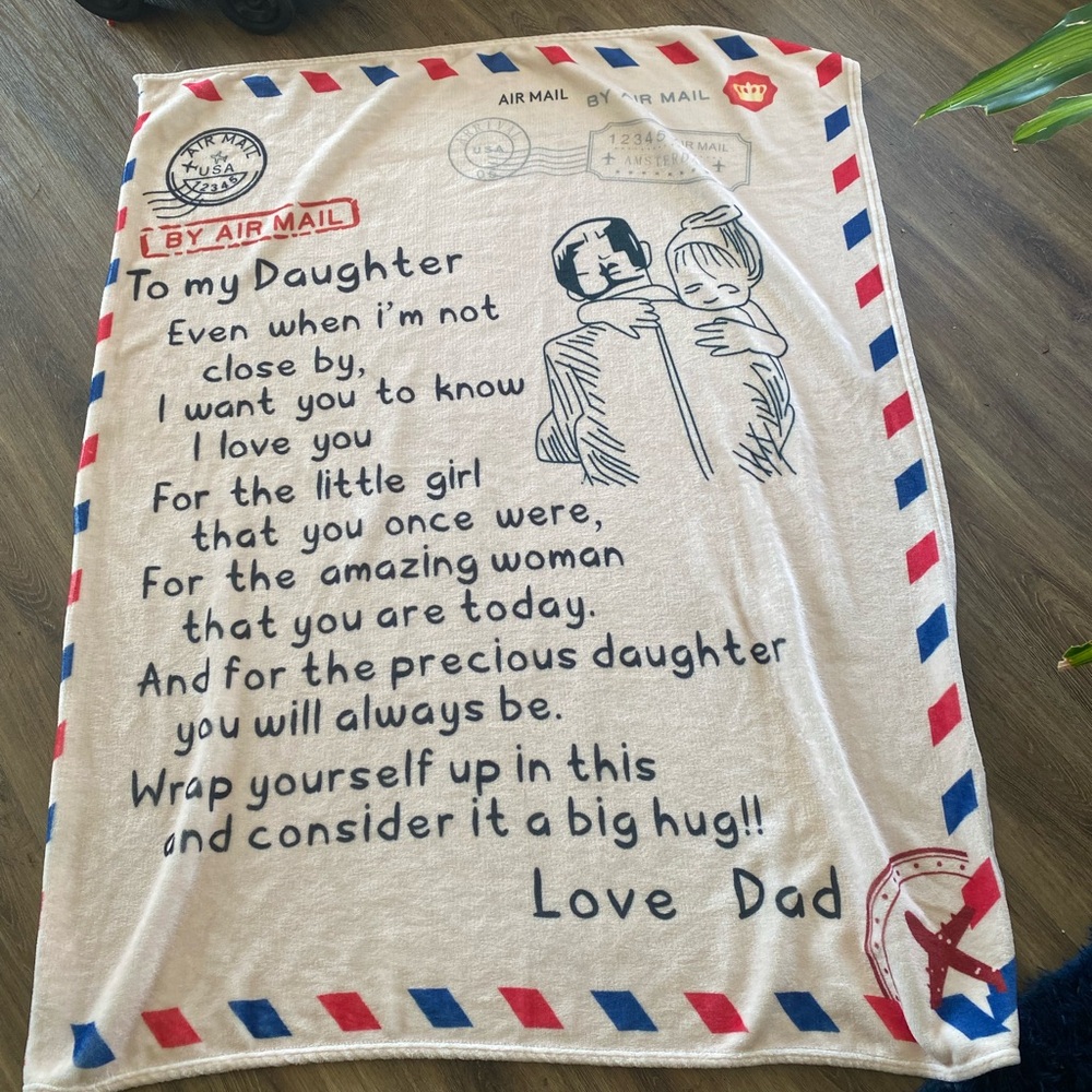 To My Daughter Letter Blanket